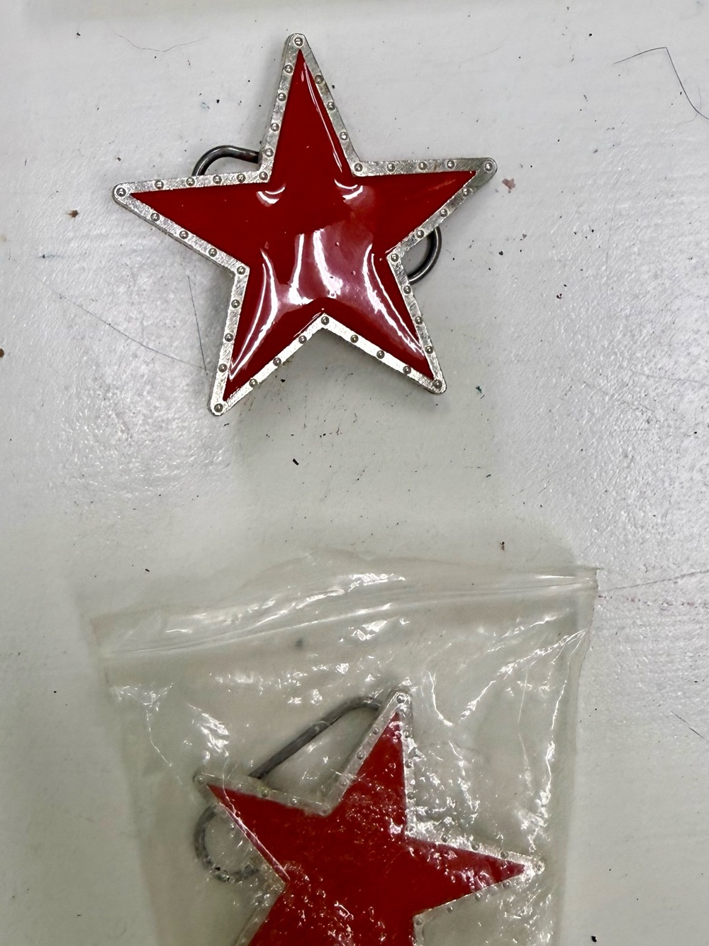 Red Star BELT BUCKLE with Silver Edge